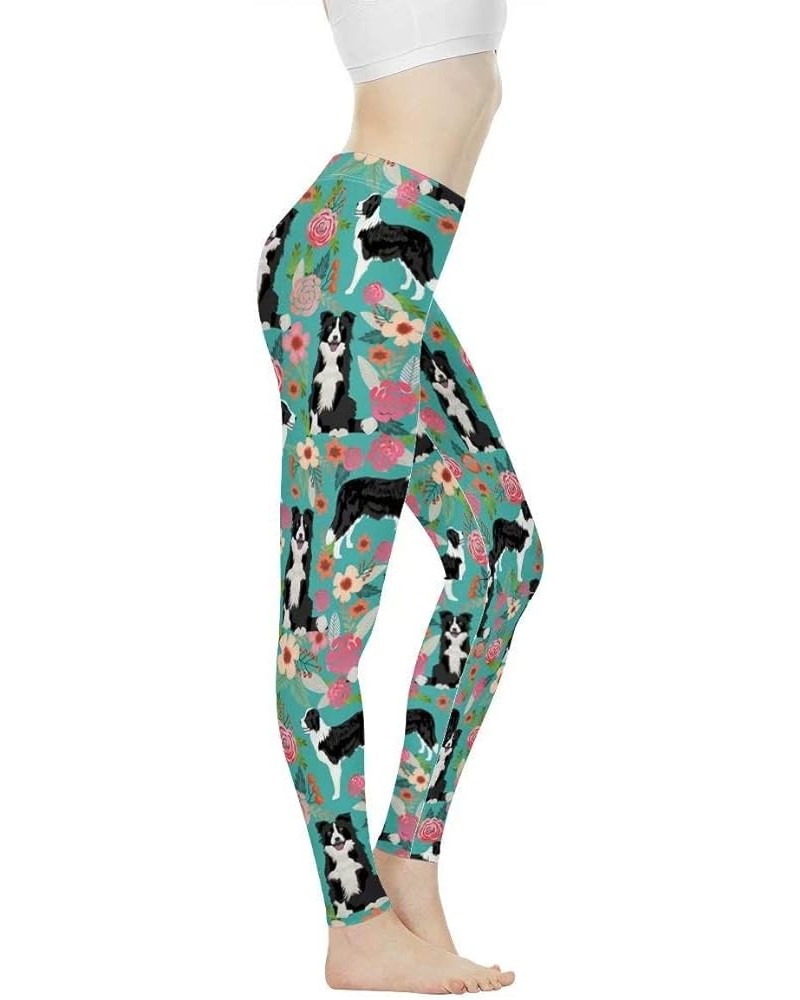 Fashion Womens Capri Legging Yoga Pants Mesh Running Exercise Workout Leggings Dog Floral $14.74 Leggings