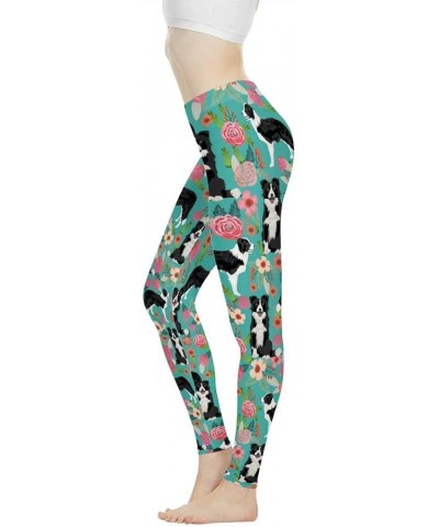 Fashion Womens Capri Legging Yoga Pants Mesh Running Exercise Workout Leggings Dog Floral $14.74 Leggings