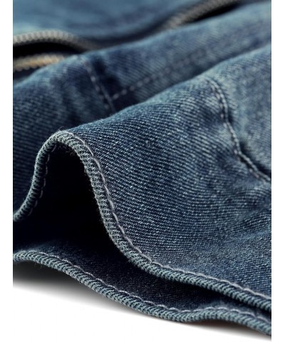 Plus Size Denim Vest for Women 2024 Zipper Sleeveless Jackets Motorcycle Washed Jean Vest Jacket Blue $23.75 Vests