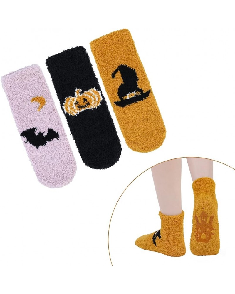 Womens Fuzzy Socks Winter Warm Fluffy Socks Athletic Outdoor Sports Socks 3 Pack Halloween Set $7.64 Socks
