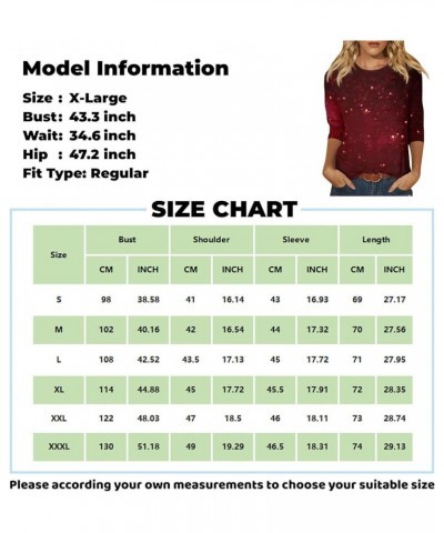 3/4 Sleeve Shirts Dressy Tops for Women Fall Fashion Clothes Crewneck Print Pullover Trendy Tunic T-Shirt Top 04-yellow $10.0...