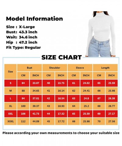 Women's Long Sleeve Tops Turtleneck Shirts Printed Fall Fashion Basic Slim Fit Soft Thermal Tops Shirts, S-3XL Deep Red $6.75...