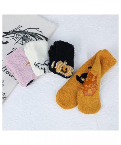 Womens Fuzzy Socks Winter Warm Fluffy Socks Athletic Outdoor Sports Socks 3 Pack Halloween Set $7.64 Socks