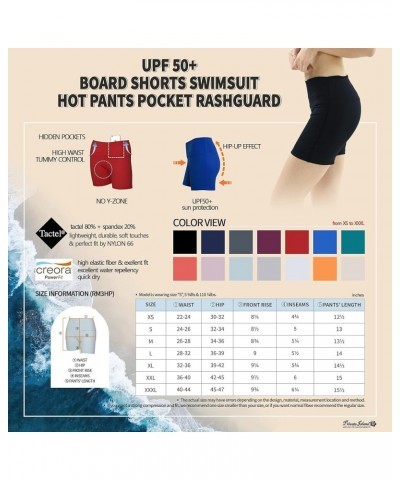 Women UPF50+ Board Shorts Swimsuit Hot Pants Pocket Bathing Swim Suit Rash Guard Bottom (RM3HP) Navy $12.62 Swimsuits