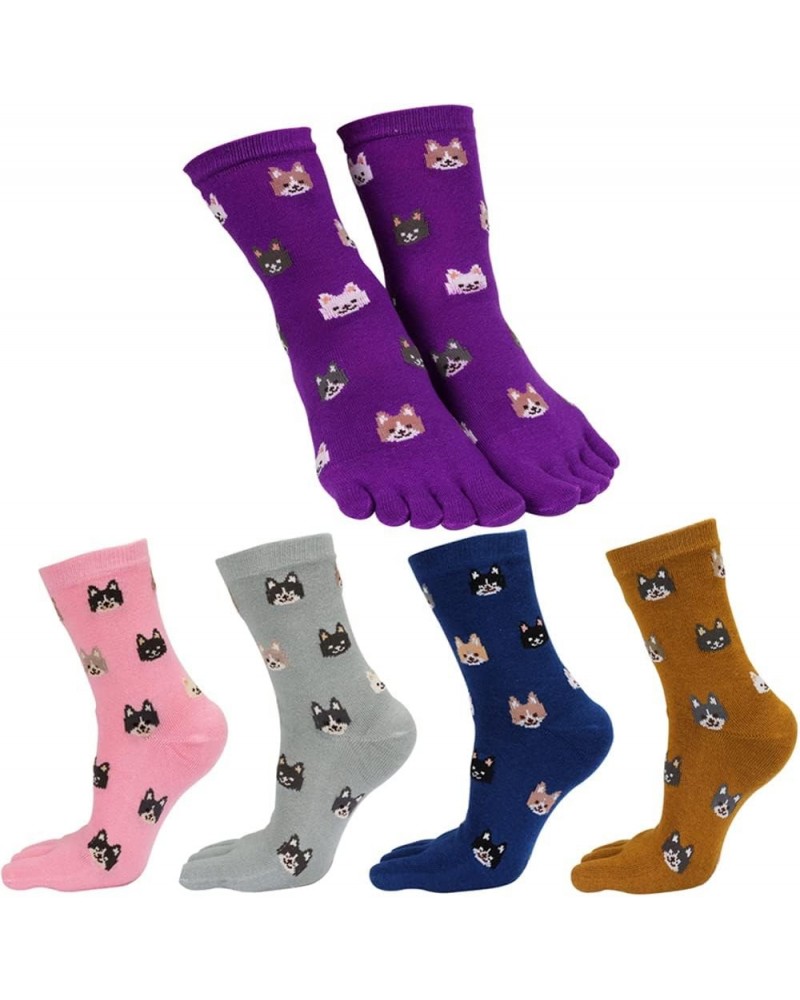 Toe Socks Cotton Crew Five Finger Socks Running Athletic for Men Women 5 Pack Unique 5 $9.84 Socks