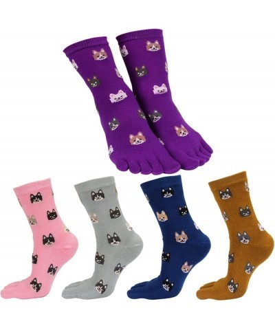 Toe Socks Cotton Crew Five Finger Socks Running Athletic for Men Women 5 Pack Unique 5 $9.84 Socks