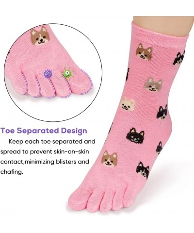 Toe Socks Cotton Crew Five Finger Socks Running Athletic for Men Women 5 Pack Unique 5 $9.84 Socks