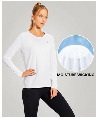 Women's Short/Long Sleeve Athletic T-Shirts Dry Fit Running Active Workout Gym Sports Performance Tech Tee Tops Long Sleeve-w...