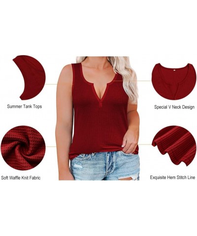 Plus SizeTank Tops for Women Colorblock Shirt V Neck Sleeveness Tunic Casual Summer Cami Shirts Sexy Blouses A15-red $13.24 T...