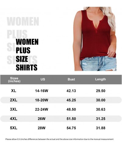 Plus SizeTank Tops for Women Colorblock Shirt V Neck Sleeveness Tunic Casual Summer Cami Shirts Sexy Blouses A15-red $13.24 T...