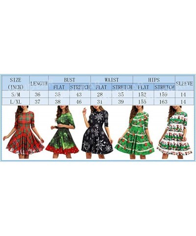 Women's Christmas 3D Green and Red Short Sleeve Casual Dress L/XL 32 $16.42 Dresses