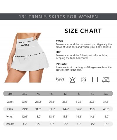 16" Tennis Skirts for Women Pleated Golf Athletic Skorts Skirts with Shorts Pockets Running Pickleball Summer Tennis-13" Whit...