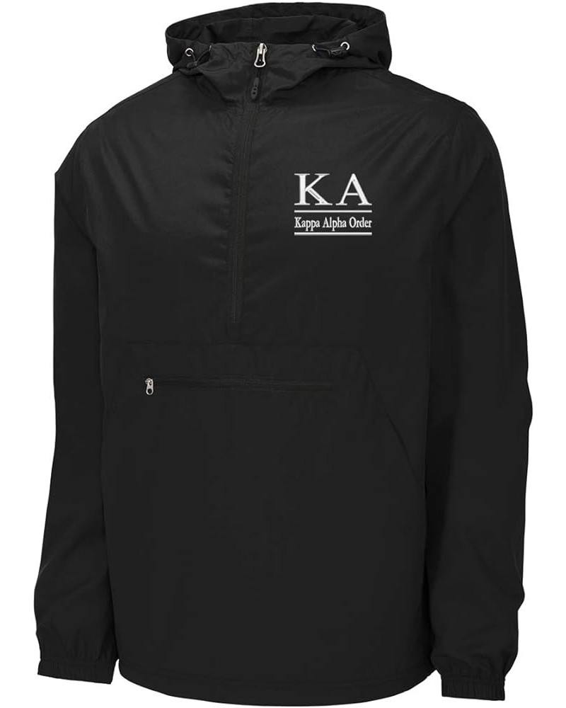 Kappa Alpha Order Windbreaker - Anorak Pullover Jacket - Quarter Zip Black $23.76 Jackets