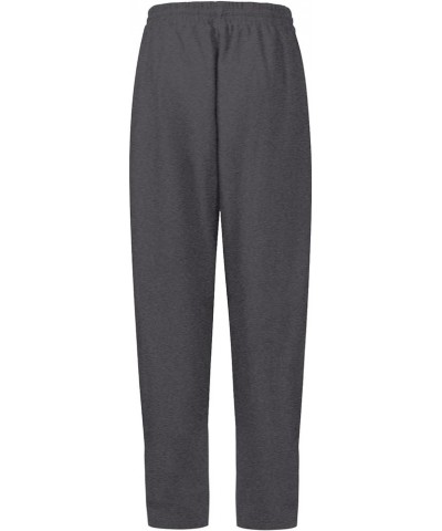 Women Drawstring Low Waisted Straight Leg Sweatpants Yoga Wide Leg Pants Baggy Lounge Pants with Pockets 01-dark Gray $10.15 ...