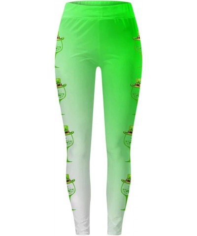 St.Patrick's Day Irish Green Shamrock Yoga Pants High Waisted Clover Leaves High Waisted Leggings Tummy Control Soft Yd-beige...