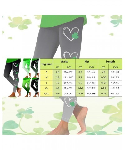 St.Patrick's Day Irish Green Shamrock Yoga Pants High Waisted Clover Leaves High Waisted Leggings Tummy Control Soft Yd-beige...