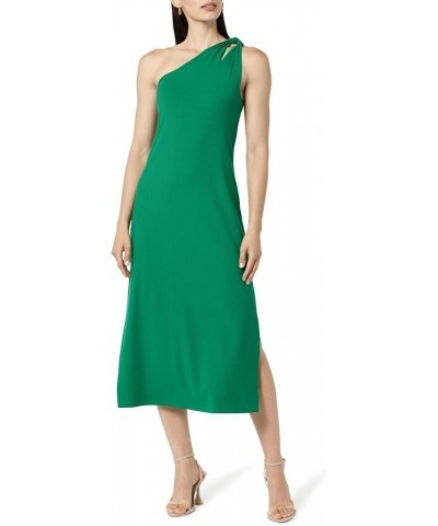 Women's Mickey Loose-Fit One-Shoulder Cutout Rib Knit Maxi Dress Ultramarine Green $18.64 Dresses