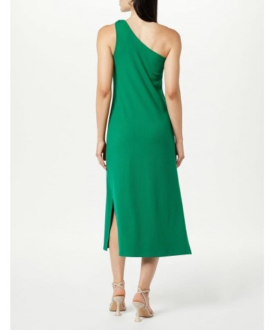 Women's Mickey Loose-Fit One-Shoulder Cutout Rib Knit Maxi Dress Ultramarine Green $18.64 Dresses