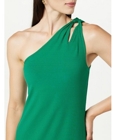 Women's Mickey Loose-Fit One-Shoulder Cutout Rib Knit Maxi Dress Ultramarine Green $18.64 Dresses