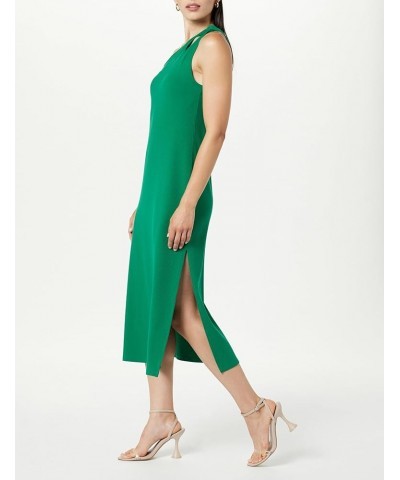 Women's Mickey Loose-Fit One-Shoulder Cutout Rib Knit Maxi Dress Ultramarine Green $18.64 Dresses