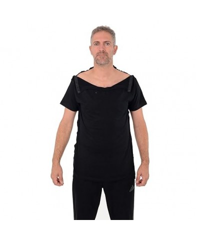 Post Surgery Recovery Tshirt Snap Open Tearaway Shirt (Large, Black/Men) X-Large Black/Men $13.99 T-Shirts