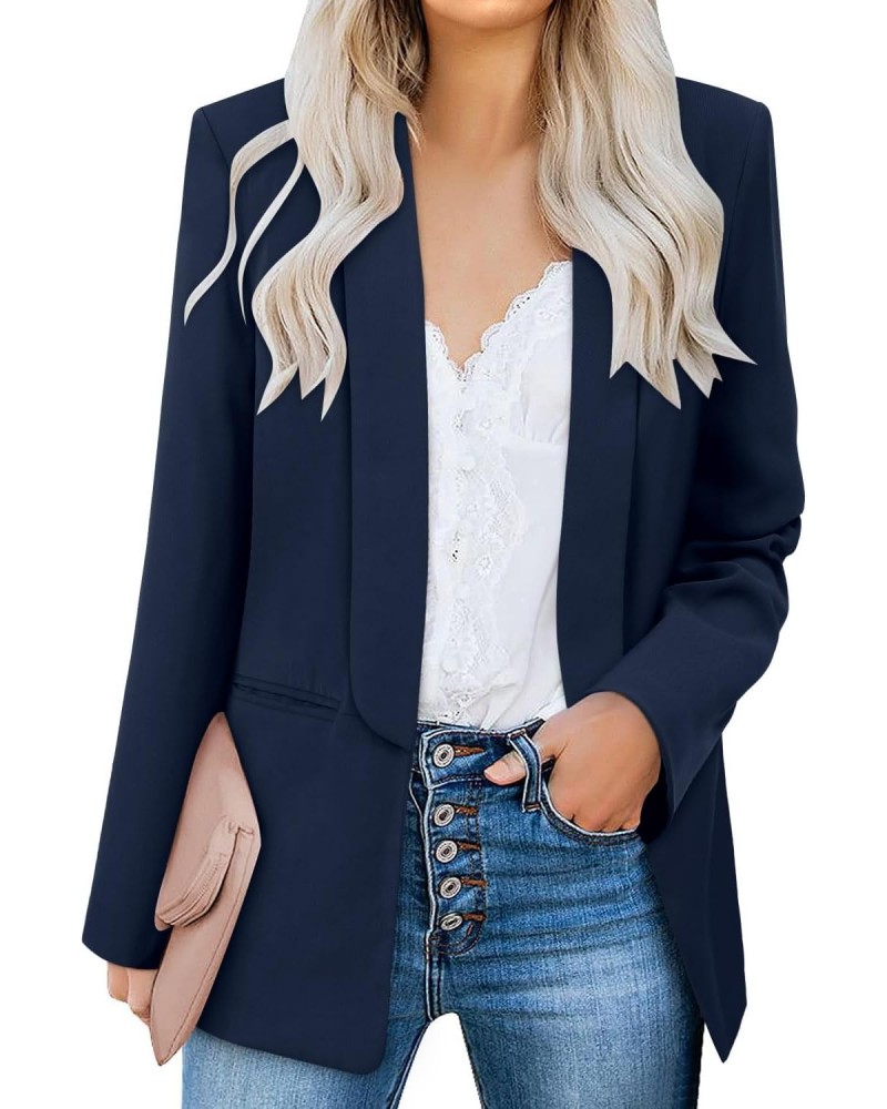 Womens Casual Blazers Fall Business Blazer Jacket Open Front Fashion Ladies Suit Jacket Woman Formal Work Office Blazer Dark ...