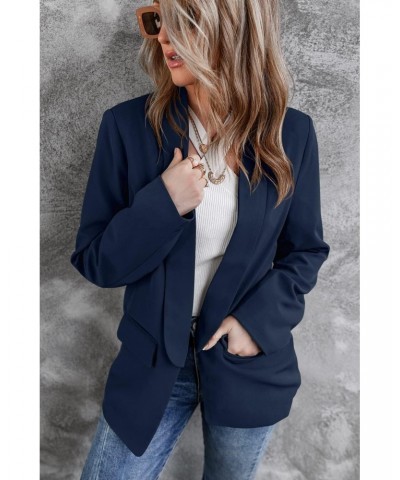 Womens Casual Blazers Fall Business Blazer Jacket Open Front Fashion Ladies Suit Jacket Woman Formal Work Office Blazer Dark ...