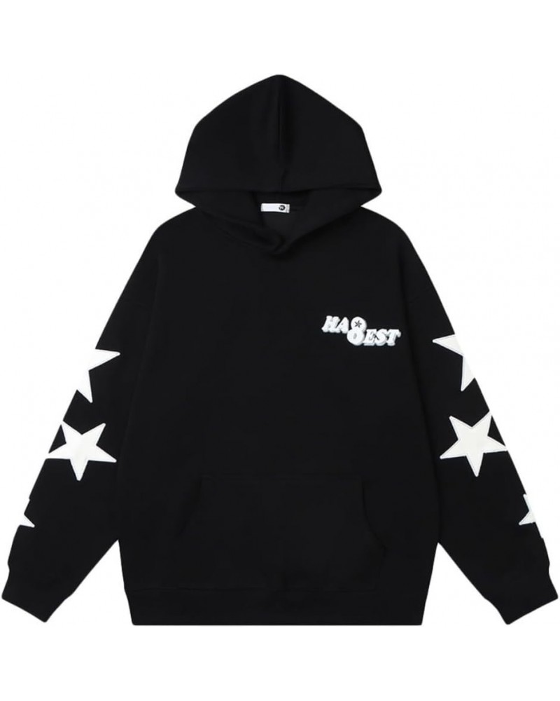 Y2K Unisex Streetwear - Star Hoodies for Men - Goth Hoodies for Women - Oversized Graphic Hoodie Black $28.04 Hoodies & Sweat...