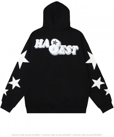 Y2K Unisex Streetwear - Star Hoodies for Men - Goth Hoodies for Women - Oversized Graphic Hoodie Black $28.04 Hoodies & Sweat...