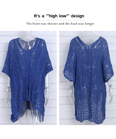 Swimsuit Cover Ups for Women V Neck Loose Beach Bathing Suit Cover Up Blue $14.99 Swimsuits