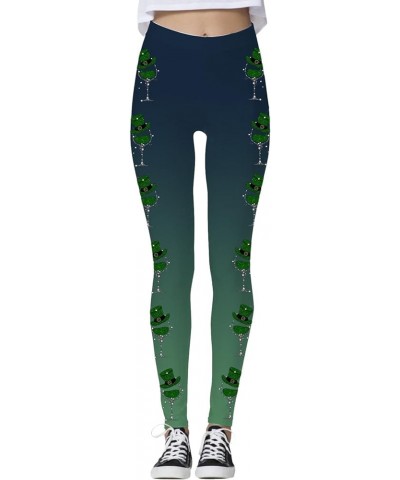 St Patricks Day Leggings for Women, Womens Stretchy Pants St Patricks Day Green Clover Leaves Leprechauns Leggings 1c-navy $7...