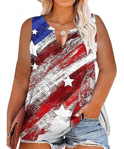 Plus-Size We The People 1776 Tank Top Summer Ring Hole V Neck Shirt Women 4th of July Tanks American Flag Sleeveless Tee Red ...