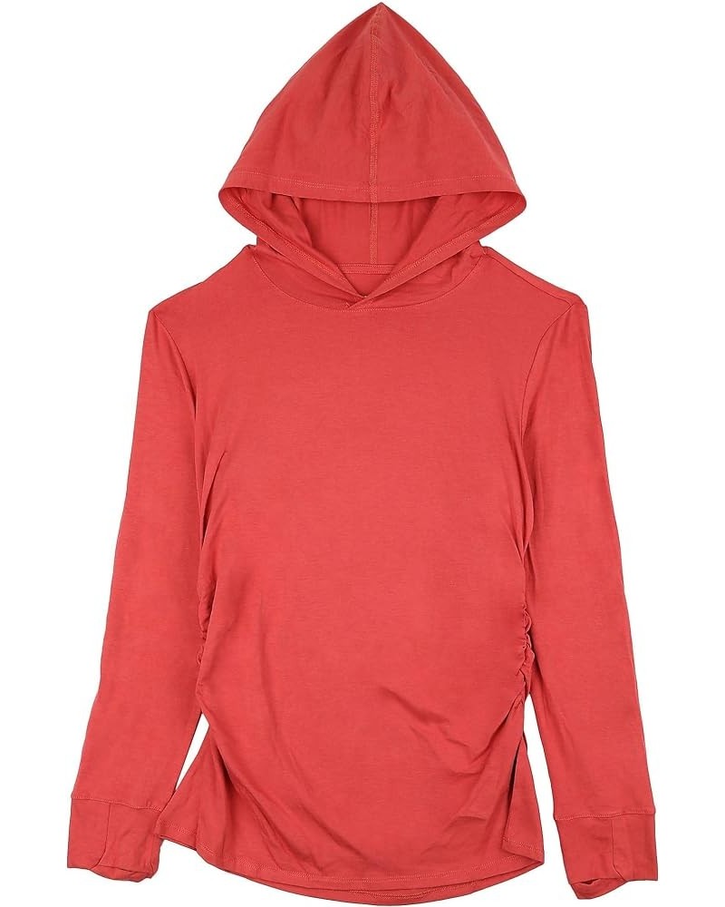 Womens Hoodie Side Ruched Long Sleeve Top 39 (US 8) Slate Rose $14.70 Hoodies & Sweatshirts