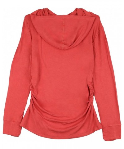 Womens Hoodie Side Ruched Long Sleeve Top 39 (US 8) Slate Rose $14.70 Hoodies & Sweatshirts