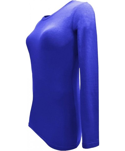 Women's Under Scrub Tee Crew Neck Long Sleeve T-Shirt True Royal Blue $8.81 T-Shirts