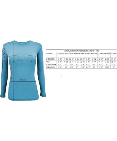 Women's Under Scrub Tee Crew Neck Long Sleeve T-Shirt True Royal Blue $8.81 T-Shirts