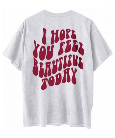 Women T-Shirts Oversized Graphic Funny Letter Printed Tunic Tops Casual Short Sleeve Drop Shoulder Blouse Loose Tee 3-white $...