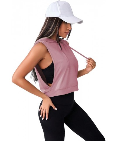 Women's Sleeveless Workout Top Gym Activewear Crop Tank Top Open Side Shirt for Athletic Exercise Running Dusty Pink $13.74 A...