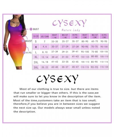 Bodycon Dresses for Women Sexy Tank Tie-dye Sleeveless Club Party Summer Basic Midi Dresses Gradient 2 $13.72 Dresses