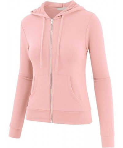 Women Active Lightweight Thin Zip-Up Hoodie Jacket Blush $14.99 Hoodies & Sweatshirts