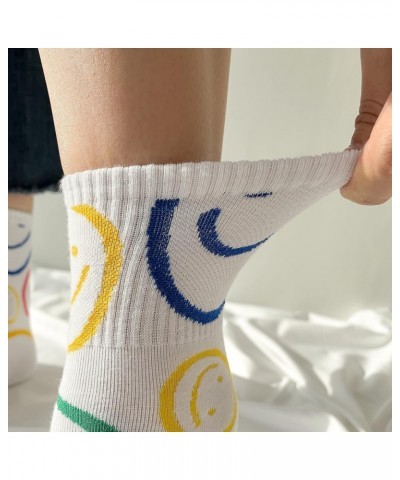 MK SOCKS Cotton Stripe Athletic Sports Running Retro Cute Matching School Crew Socks For Men/Women Red,yellow $12.49 Socks