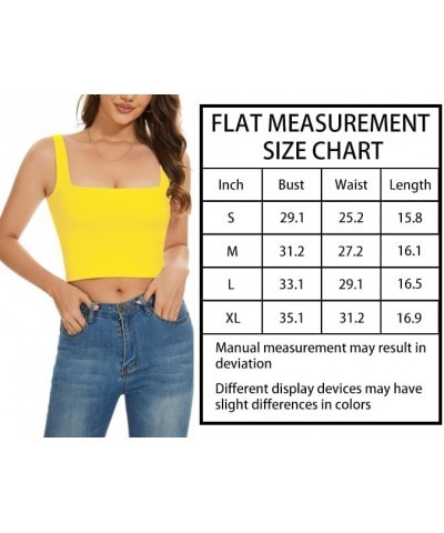 Women’s Sleeveless Crop Tops Square Neck Double Layer Workout Fitness Basic Cropped Tank Top 09-purple $9.89 Tanks