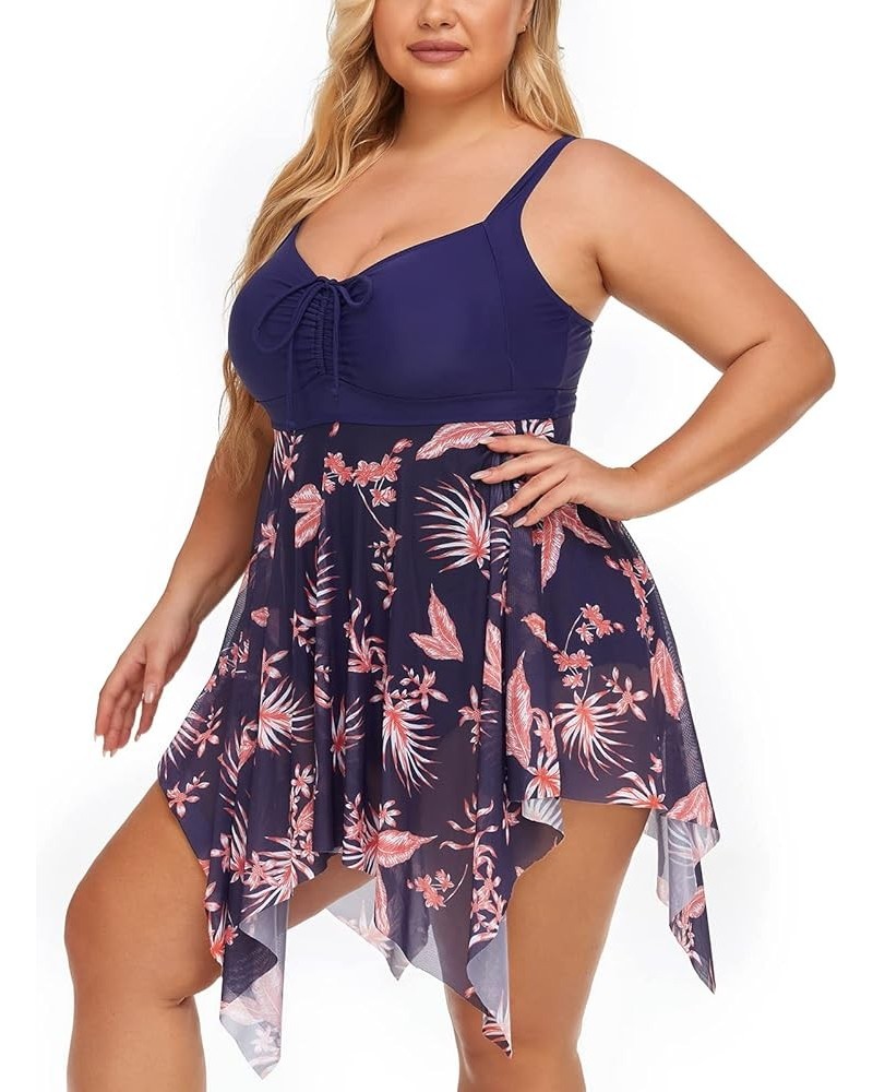 Plus Size One Piece Swimsuit for Women High Waist Swim Dress Vintage Skirt Bathing Suit Visit The Store Midnight Maple $23.59...