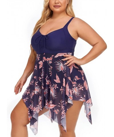 Plus Size One Piece Swimsuit for Women High Waist Swim Dress Vintage Skirt Bathing Suit Visit The Store Midnight Maple $23.59...