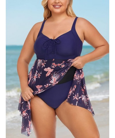 Plus Size One Piece Swimsuit for Women High Waist Swim Dress Vintage Skirt Bathing Suit Visit The Store Midnight Maple $23.59...