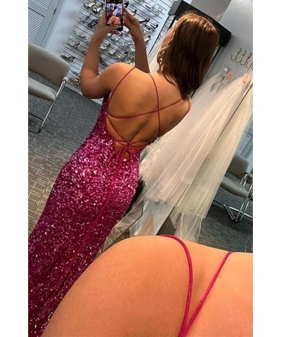 Spaghetti Straps Prom Dress with Slit Womens Dresses Long Evening Party Formal Gowns Sequin Prom Dresses Royal Blue $27.53 Dr...