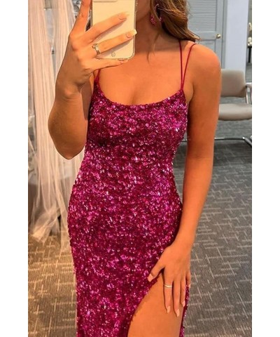Spaghetti Straps Prom Dress with Slit Womens Dresses Long Evening Party Formal Gowns Sequin Prom Dresses Royal Blue $27.53 Dr...