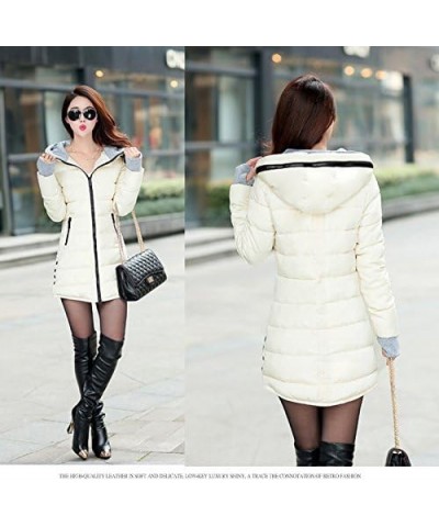 Women's Warm Thickened Long Down Coat with Hoodie 5 Color Yellow $27.95 Jackets