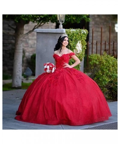 Lace Appliques Prom Homecoming Dress Off Shoulder Long Quinceanera Sweet 15 16 Party Dress Style2-wine Red $44.10 Dresses