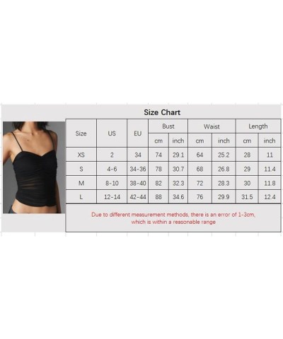 Women Y2k Lace Patchwork Sheer Mesh Camis Ruched See Though Spaghetti Strap Top Slim Fit Crop Camisole Vests D-blue Four $7.5...